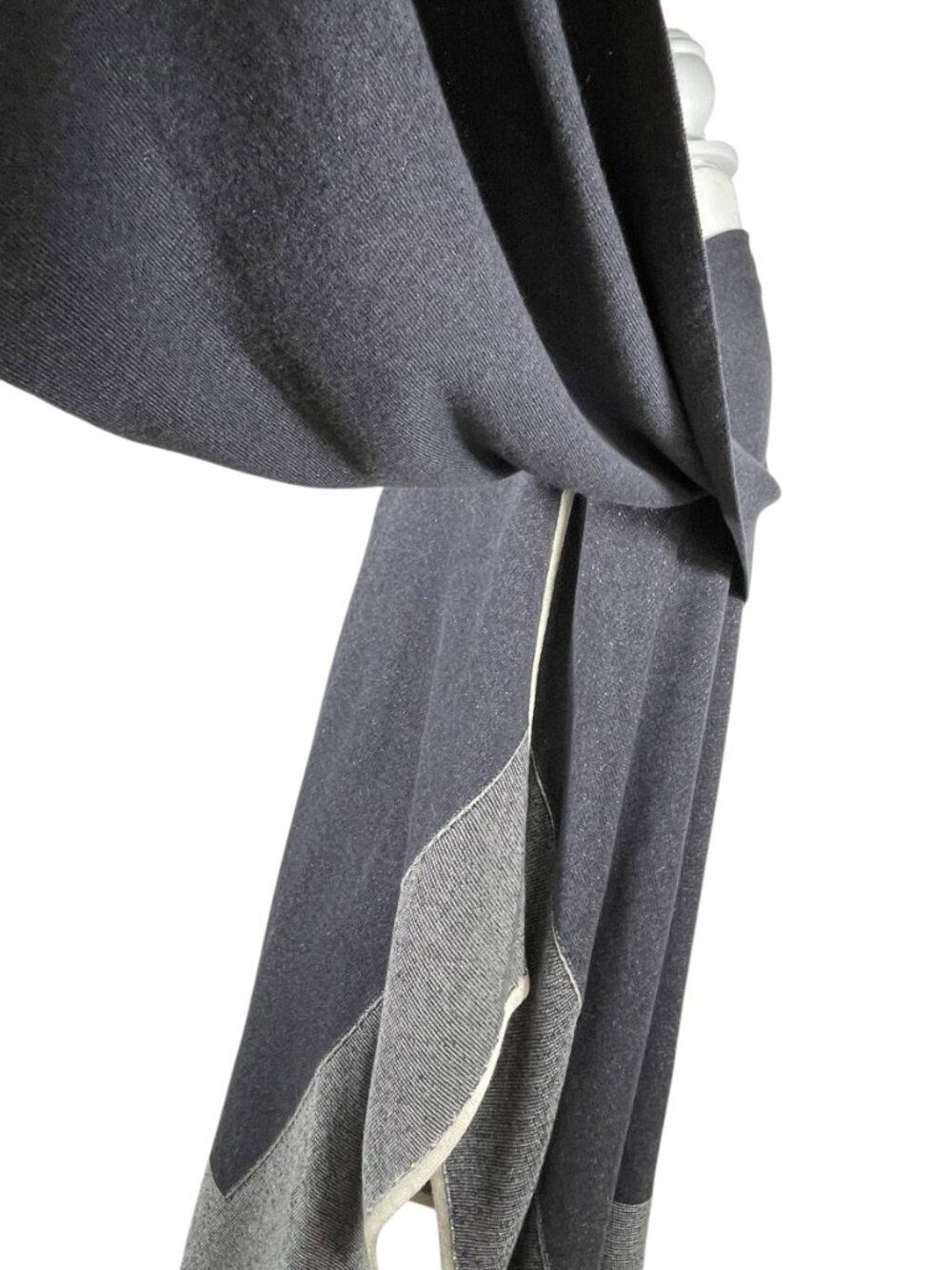 NIC+ZOE Blue Colorblock Knit Wrap Poncho Cardigan Shawl OS Cozy Layer - Picture 11 of 12
